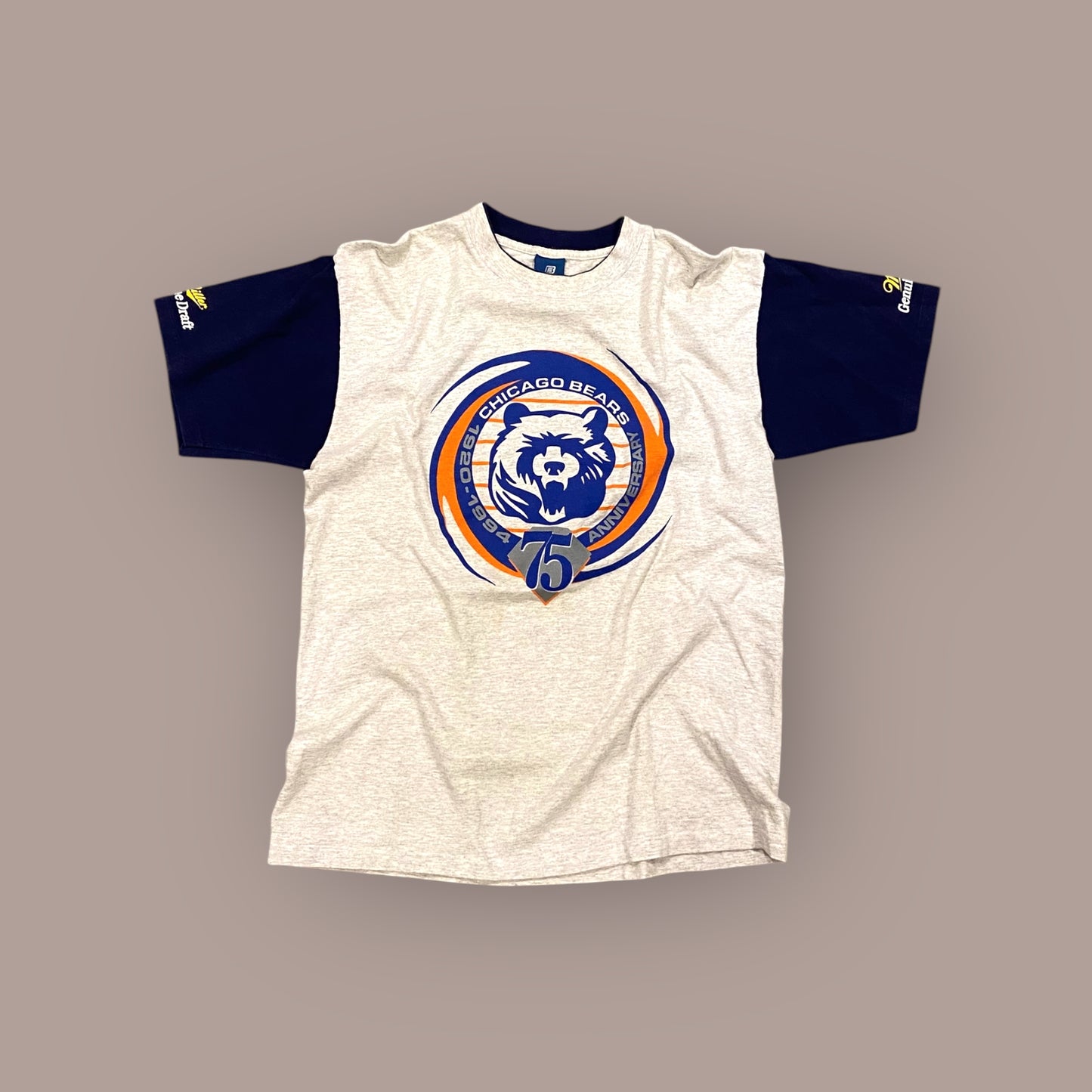 vintage 75th anniversary chicago bears tee